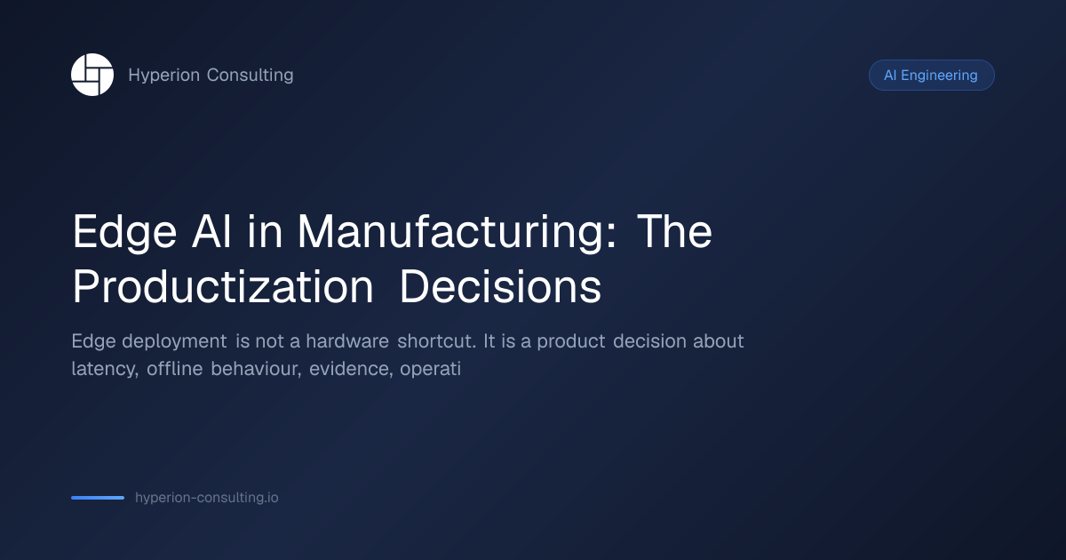 Edge AI in Manufacturing: From Pilot to Production in 2026